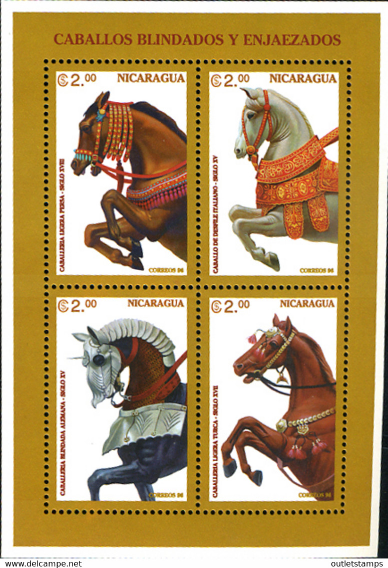 Ref. 228118 * NEW *  - NICARAGUA . 1996. WAR HORSES AND STOP	. CABALLOS DE GUERRA Y PARADA - Nicaragua