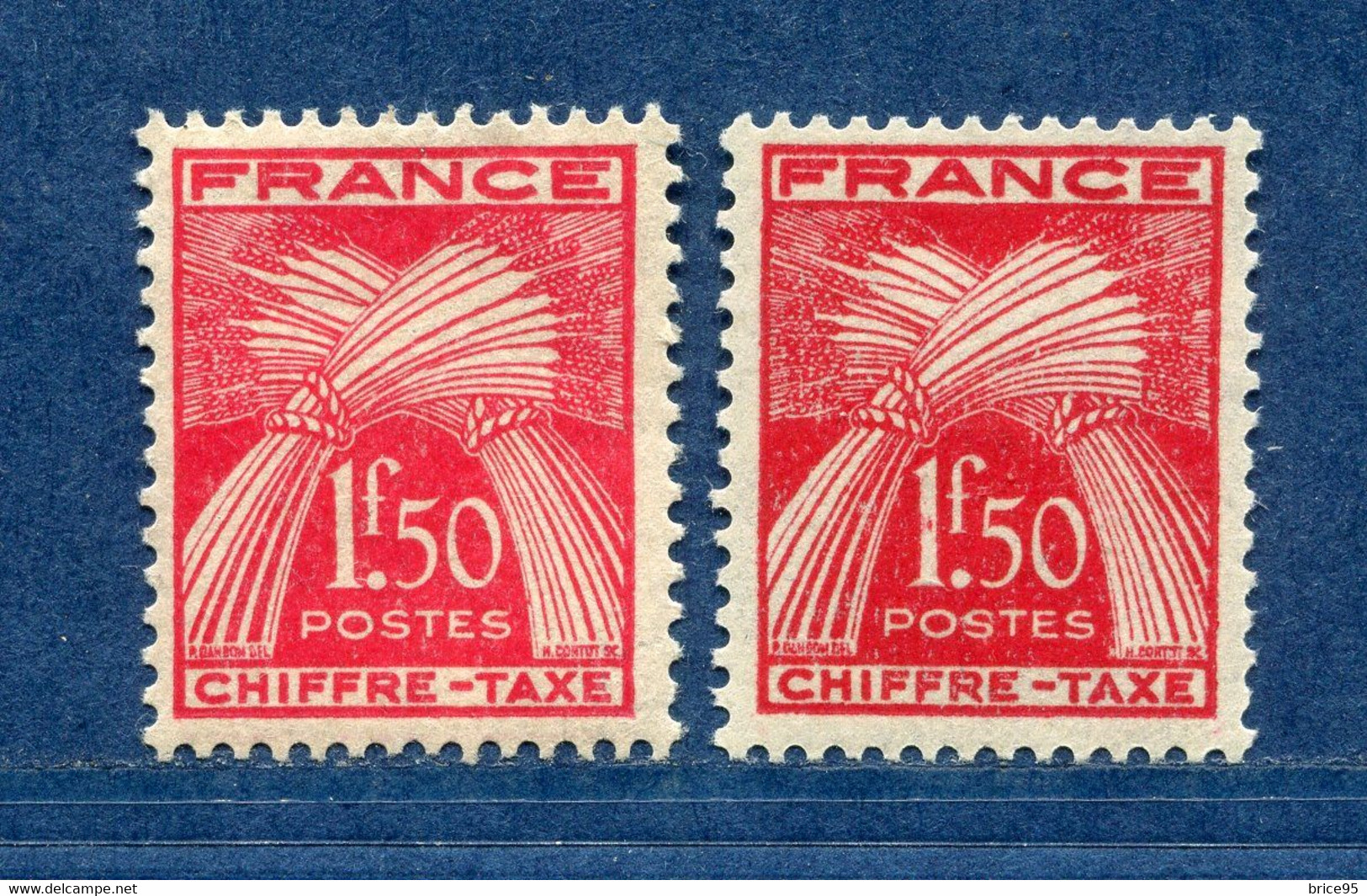⭐ France - Variété - YT Taxe N° 71 - Couleurs - Pétouilles - Neuf Sans Charnière - 1943 ⭐ - Unused Stamps