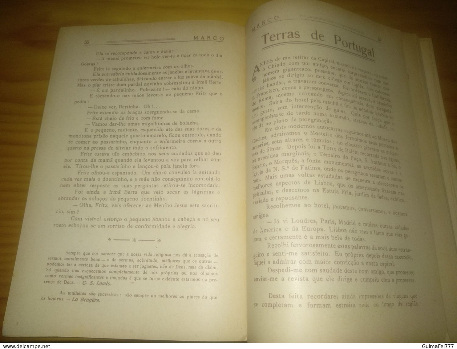 Almanaque Sto. António-Terras De Portugal, Breves Comentários Sobre Lisboa, Coimbra, Sesimbra, Aveiro... Braga Ano 1952 - Andere & Zonder Classificatie