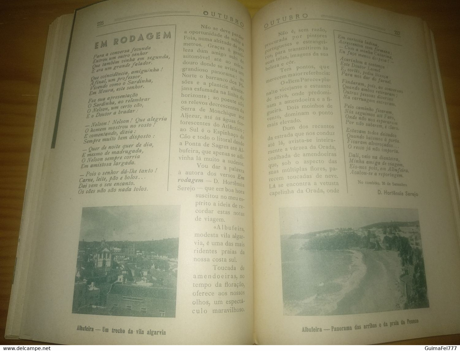Almanaque Sto. António-Terras de Portugal, breves comentários sobre Lisboa, Coimbra, Sesimbra, Aveiro... Braga ano 1952