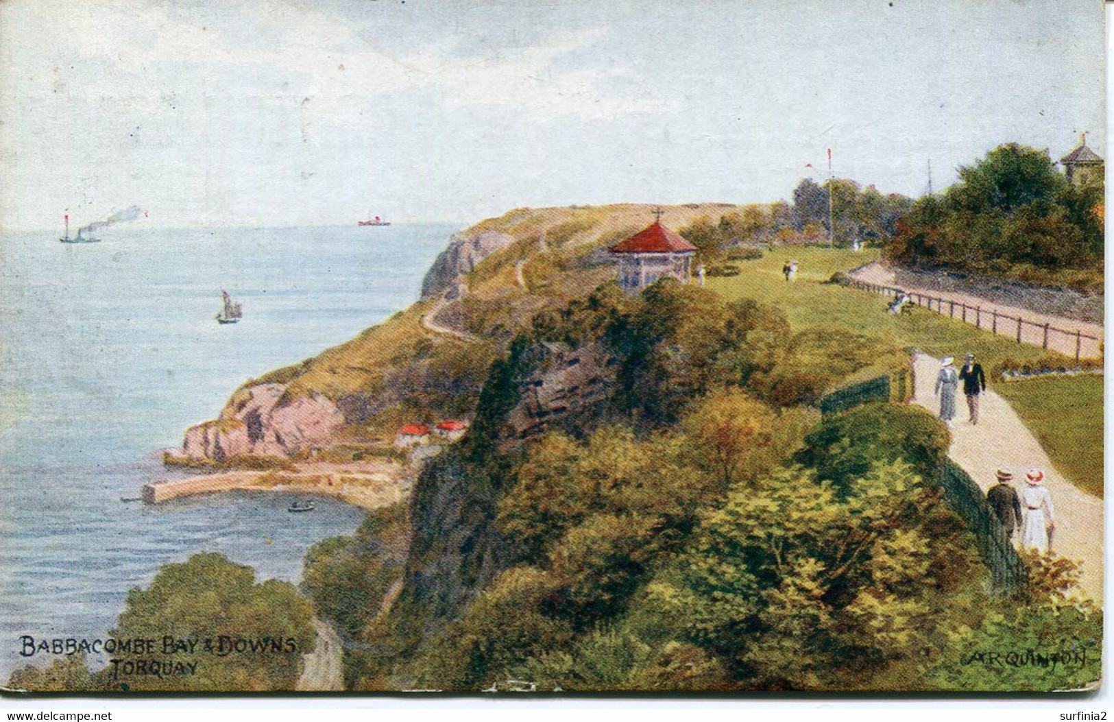 A R QUINTON - SALMON 1670 - BABBACOMBE BAY And DOWNS, TORQUAY - 2 COUPLES ON PATH - Quinton, AR