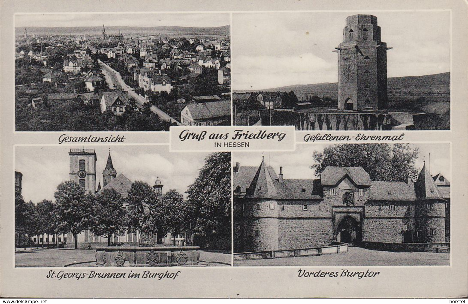 D-61169 Friedberg - Alte Ansichten - Ehrenmal - Burghof - Burgtor - Friedberg