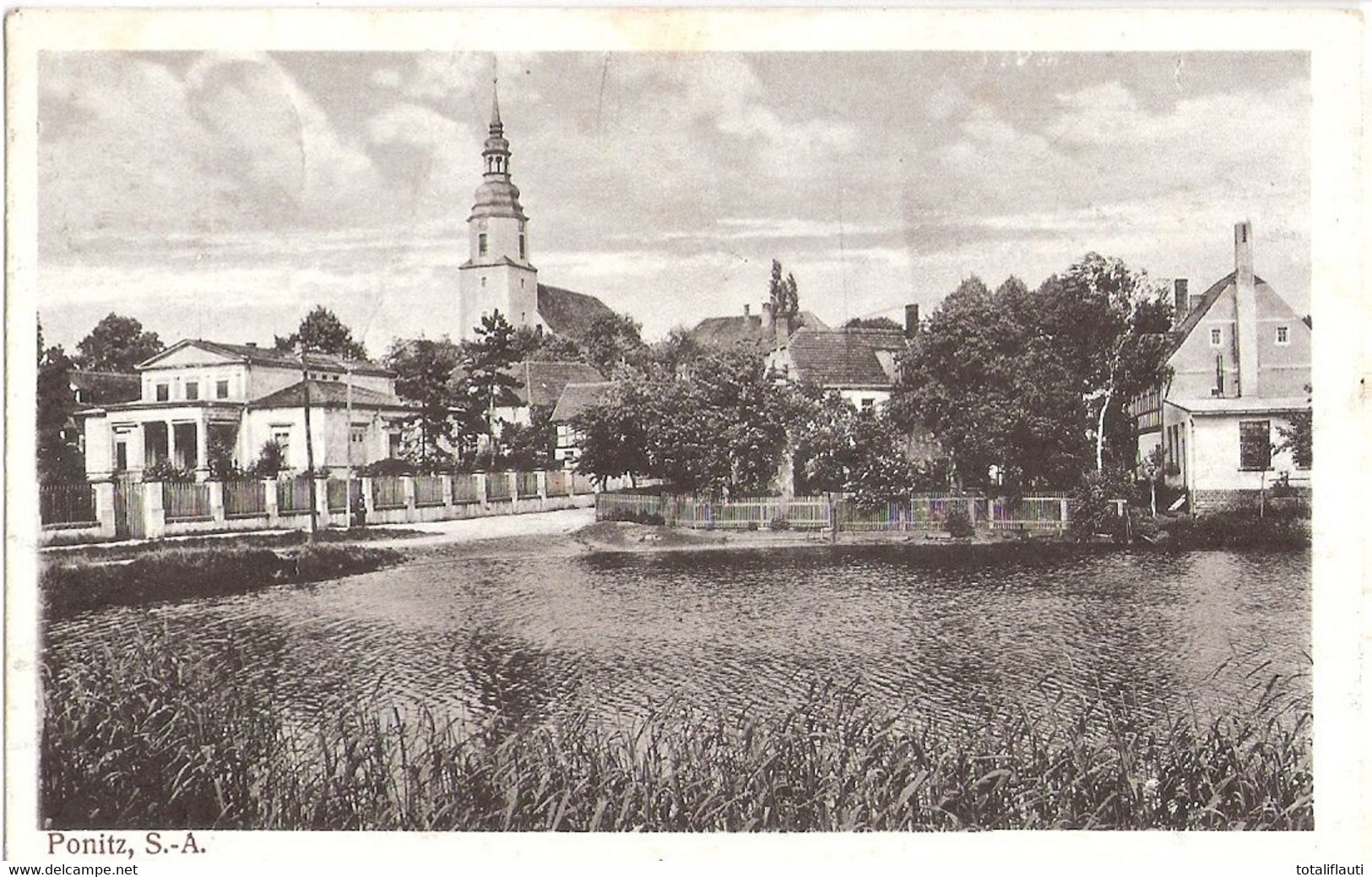 PONITZ Sachsen Altenburg Er Land Panorama über Den See Zur Kirche 6.12.1916 Gelaufen - Gössnitz
