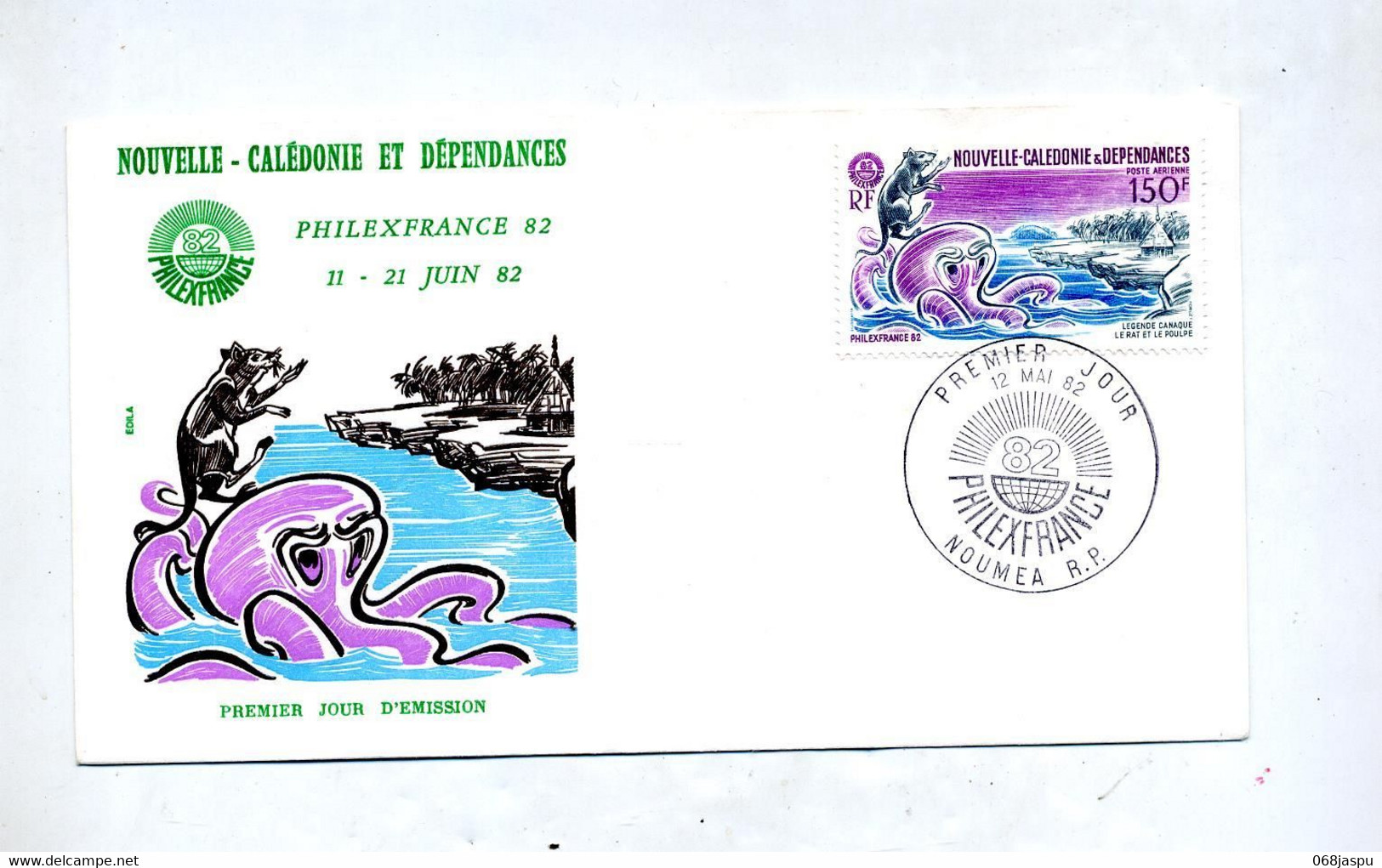 Lettre Fdc 1982 Philexfrance Rat Et Poulpe - FDC