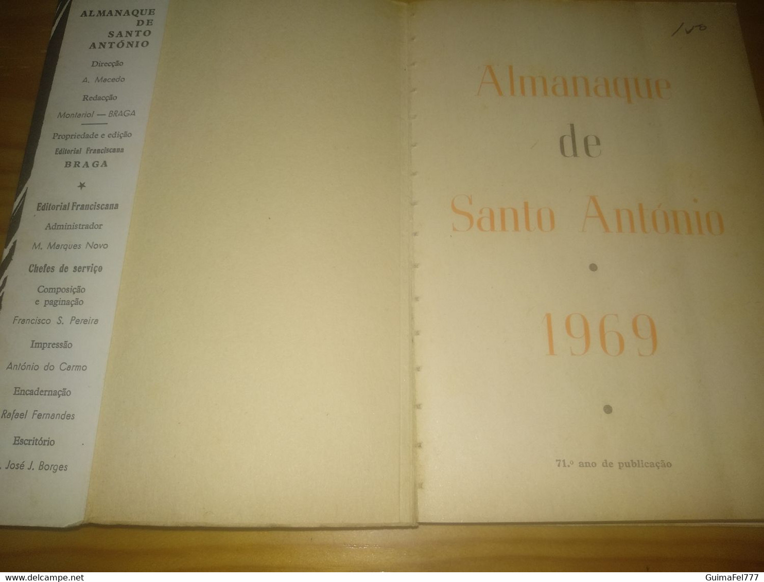 Almanaque Sto. António, - Braga Ano 1969 - Sonstige & Ohne Zuordnung