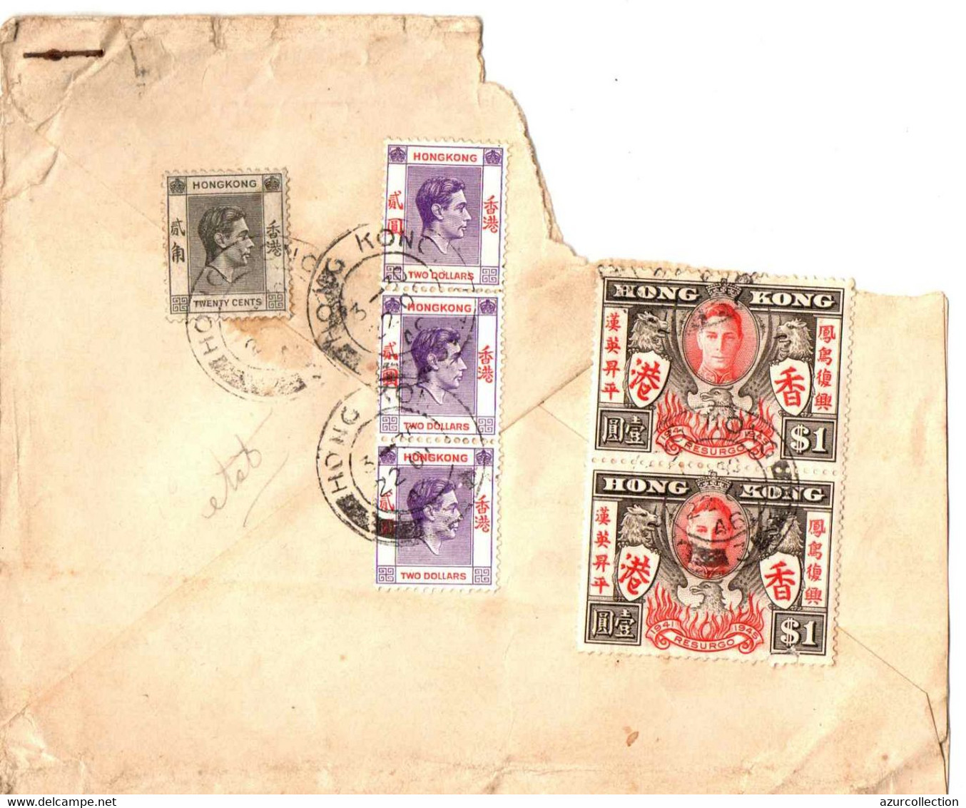 LETTRE FRAGMENT PAIRE DE 1 DOLLAR - Lettres & Documents