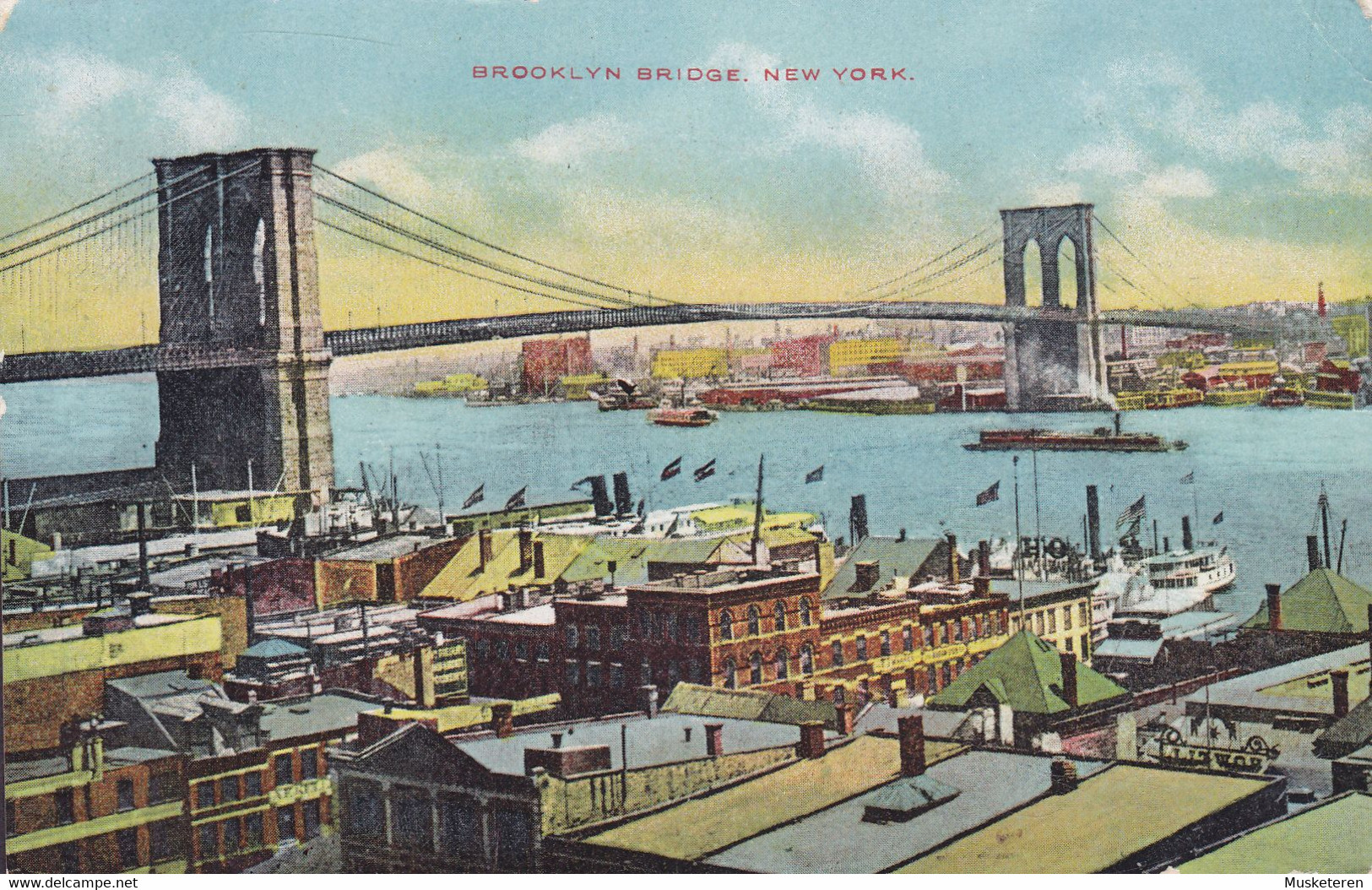 United States PPC Brooklyn Bridge, New York Brücke Pont Pub. Union News Co. N.Y. (2 Scans) - Ponti E Gallerie