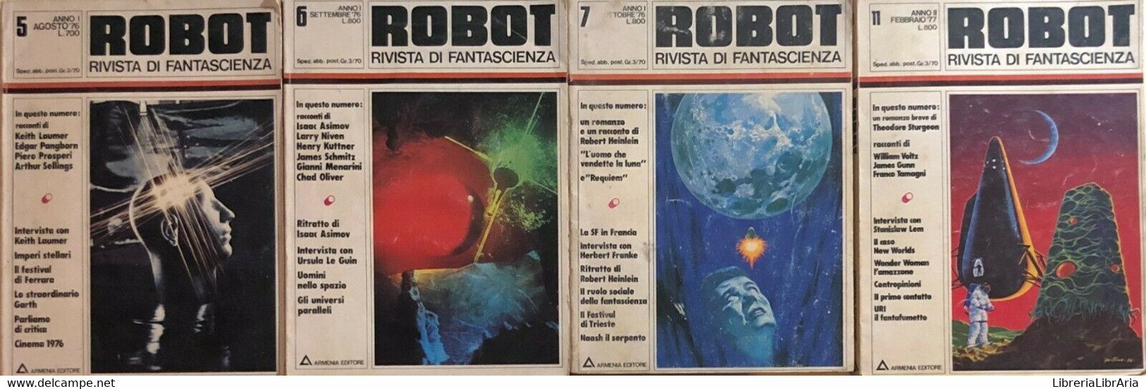 Robot Rivista Di Fantascienza Nr.5-6-7-11	 Di Aa.vv., 1970, Armenia Editore - Medicina, Biologia, Chimica