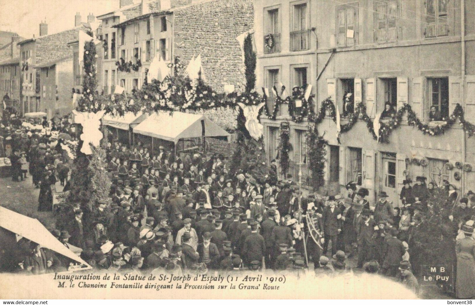 H2709 - Inauguration De La Statue De ST JOSEPH D'ESPALY - M Le Chanoine Fontanille Dirigeant La Procession Sur La  Grana - Le Puy En Velay