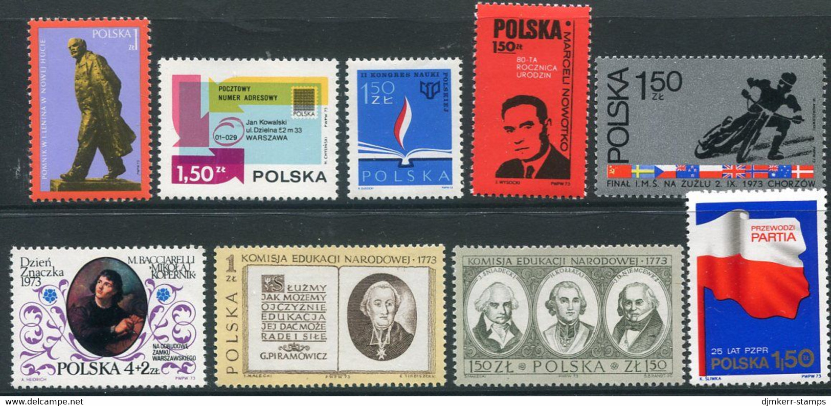 POLAND 1973 Eight Complete Issues MNH / **. - Unused Stamps