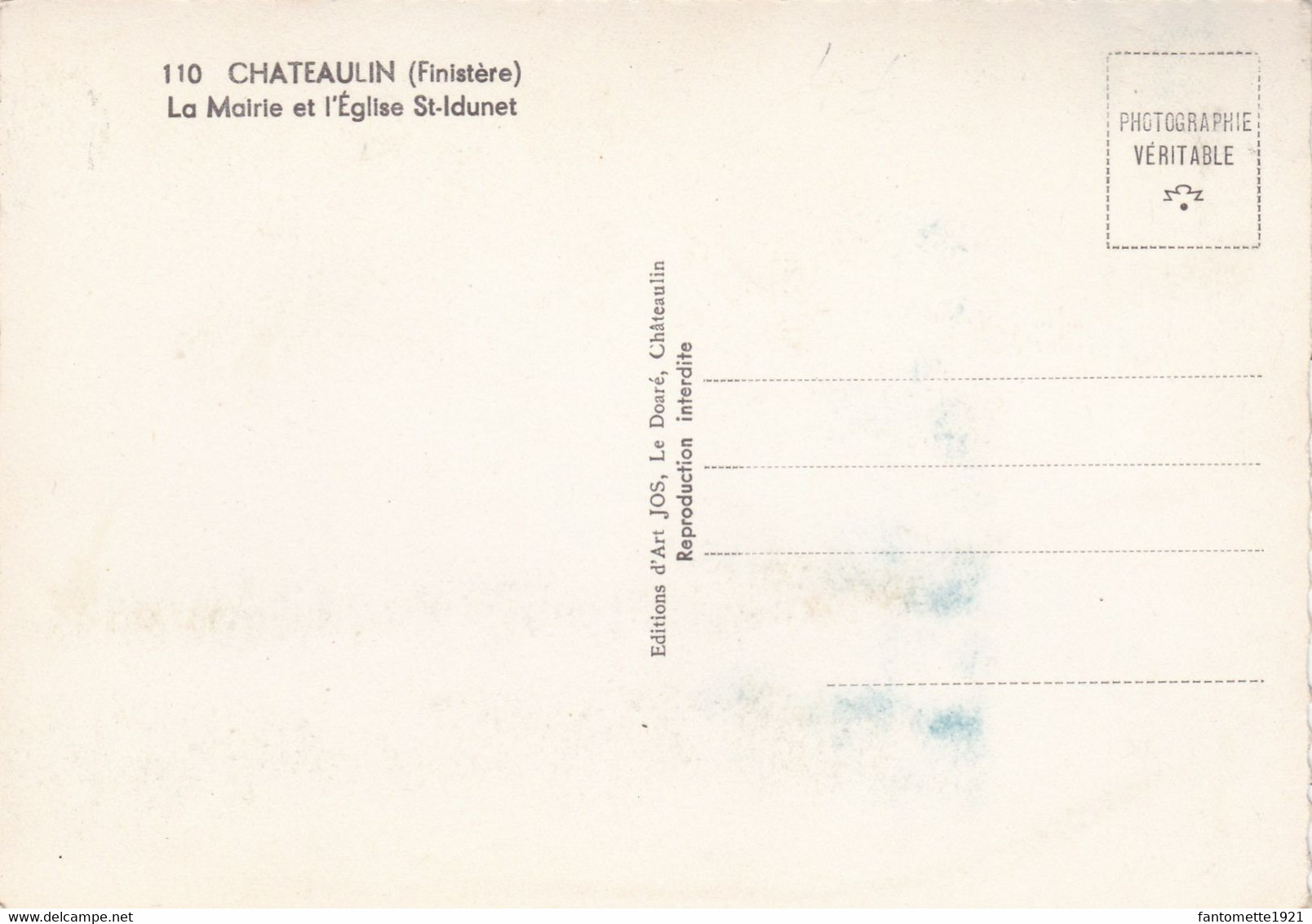 CHATEAULIN LA MAIRIE ET L'EGLISE ST IDUNET (dil161) - Châteaulin