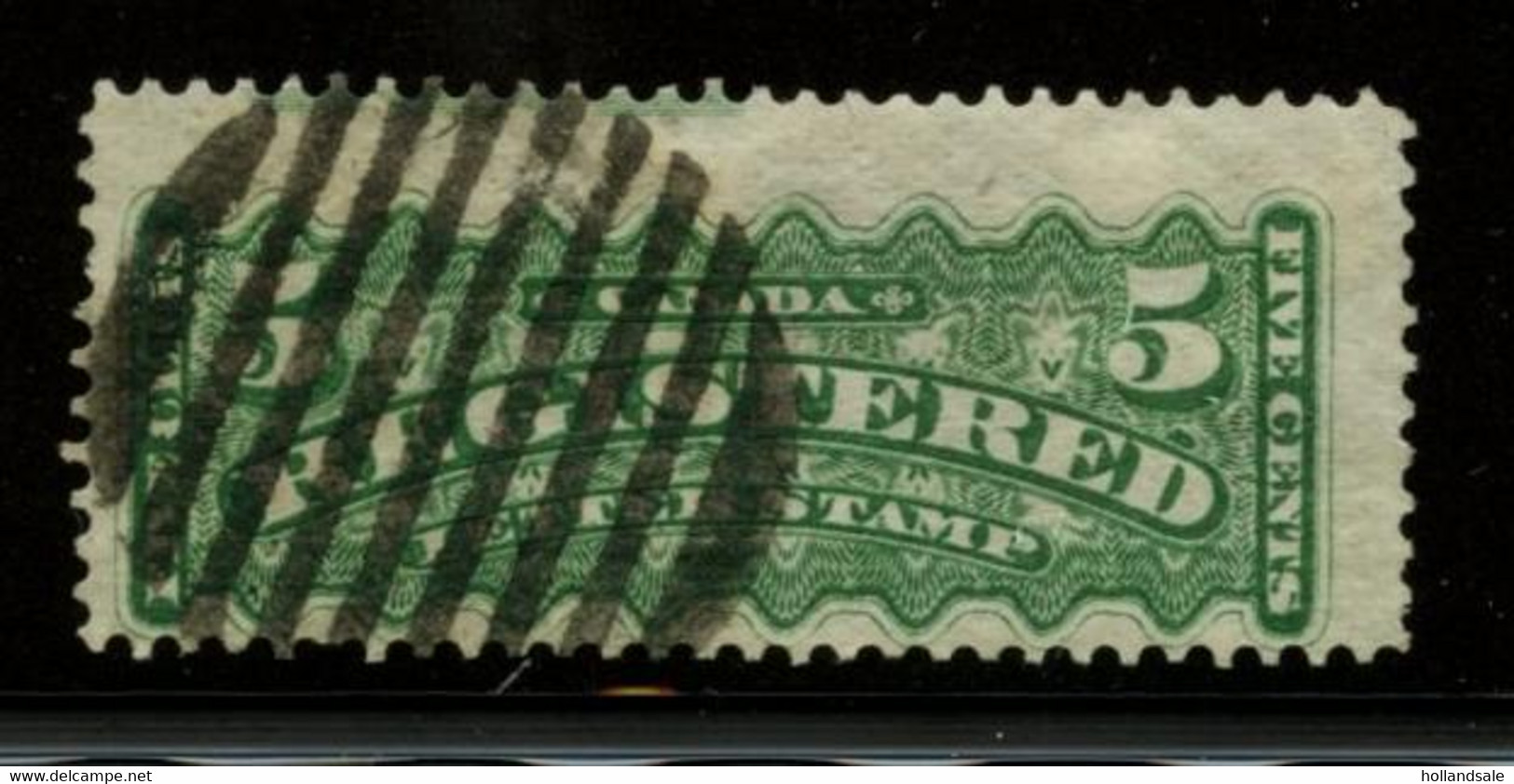 CANADA - 1876 REGISTRATION Stamp 5c SCOTT #F2. Used. - Recommandés