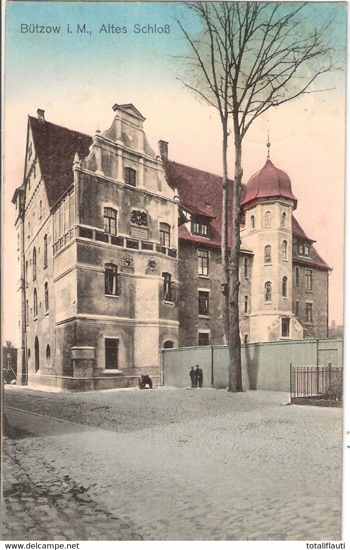 BÜTZOW Mecklenburg Das Alte Schloß Color TOP-Erhaltung 23.8.1912 Nach Rostock - Bützow