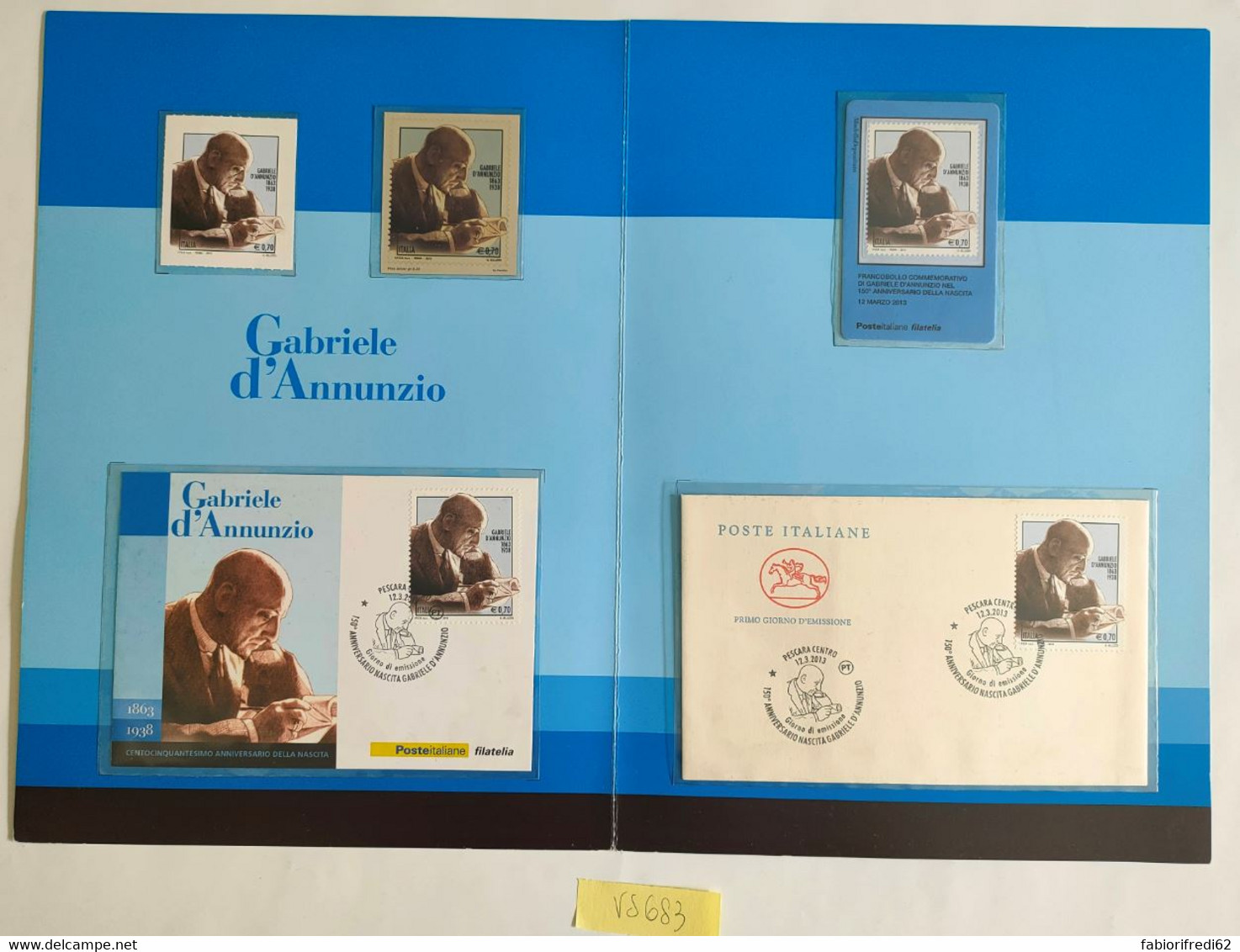 FOLDER GABRIELE D'ANNUNZIO 2013  -facciale 18 (VS683 - Presentation Packs