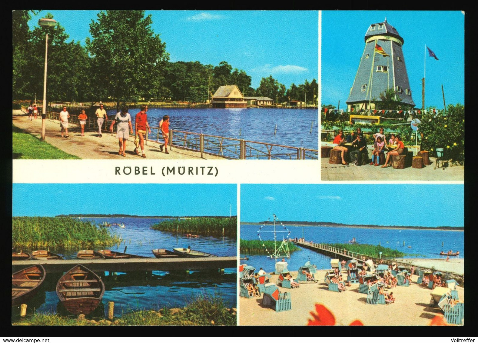 DDR AK 1982 Röbel Müritz In Farbe, Seglerhafen, Jugendherberge, An Der Müritz, Badestrand Am Ferienobjekt Zwickau - Röbel