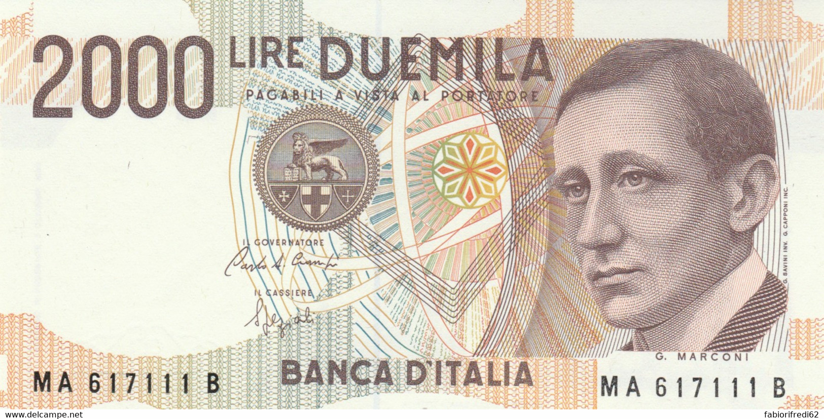 BANCONOTA ITALIA 2000 MARCONI UNC (VS847 - 2000 Lire