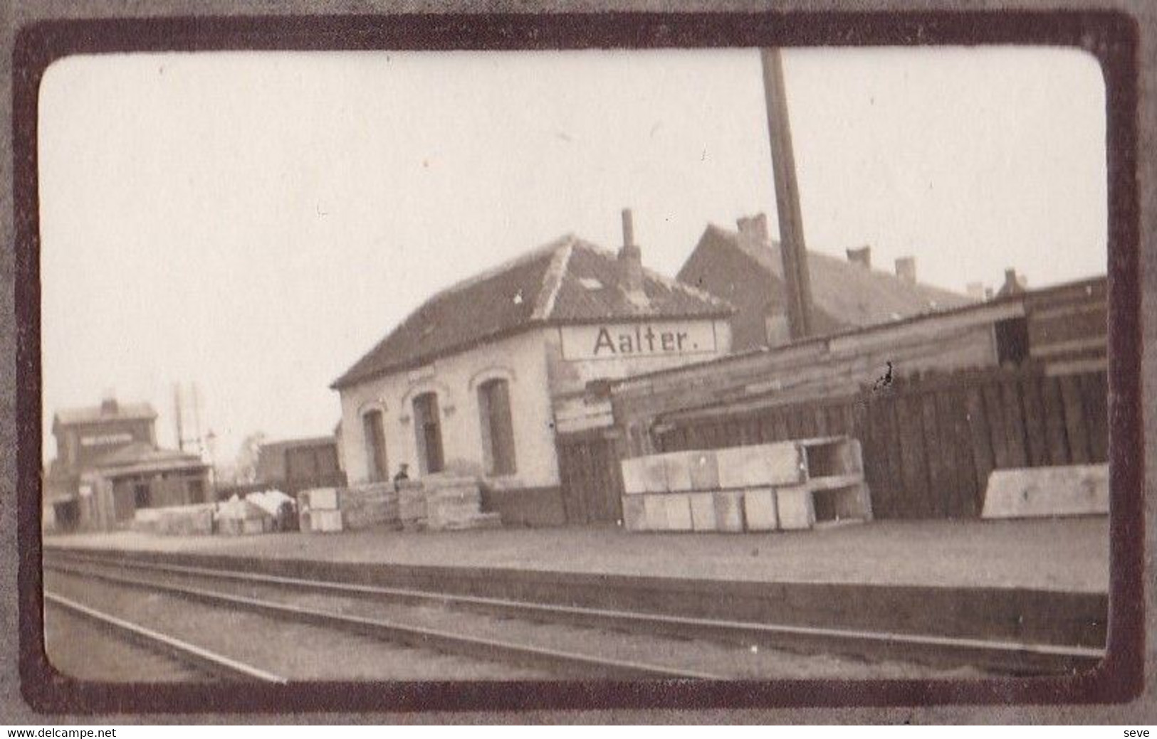 La Gare De AALTER Vers 1910 Photo Petit Format Environ 3 X 6 Cm - Lugares