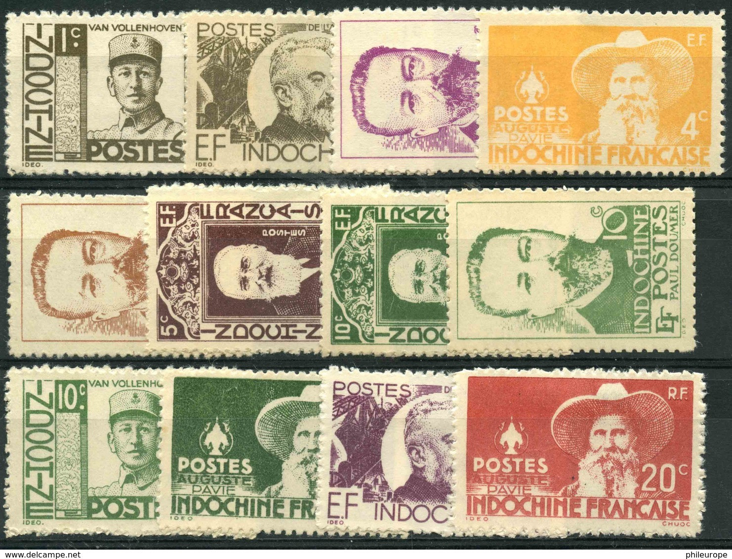 Indochine (1944) N 249 à 260 * (charniere) - Sonstige & Ohne Zuordnung