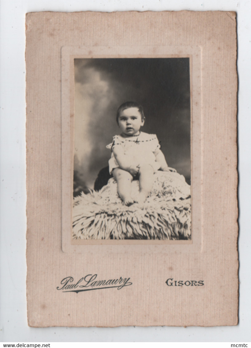 Photo Collée Sur Carton - Photographe Paul Lamaury -  Gisors  -( Enfant , Bébé ) - Gisors