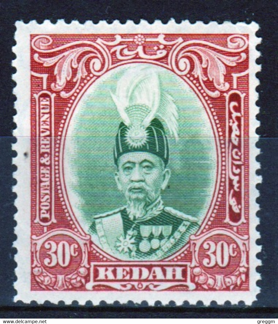 Malaysia Kedah 1937 Single 30c Definitive Stamp Which Is I Believe Cat No 63 In Mounted Mint - Kedah