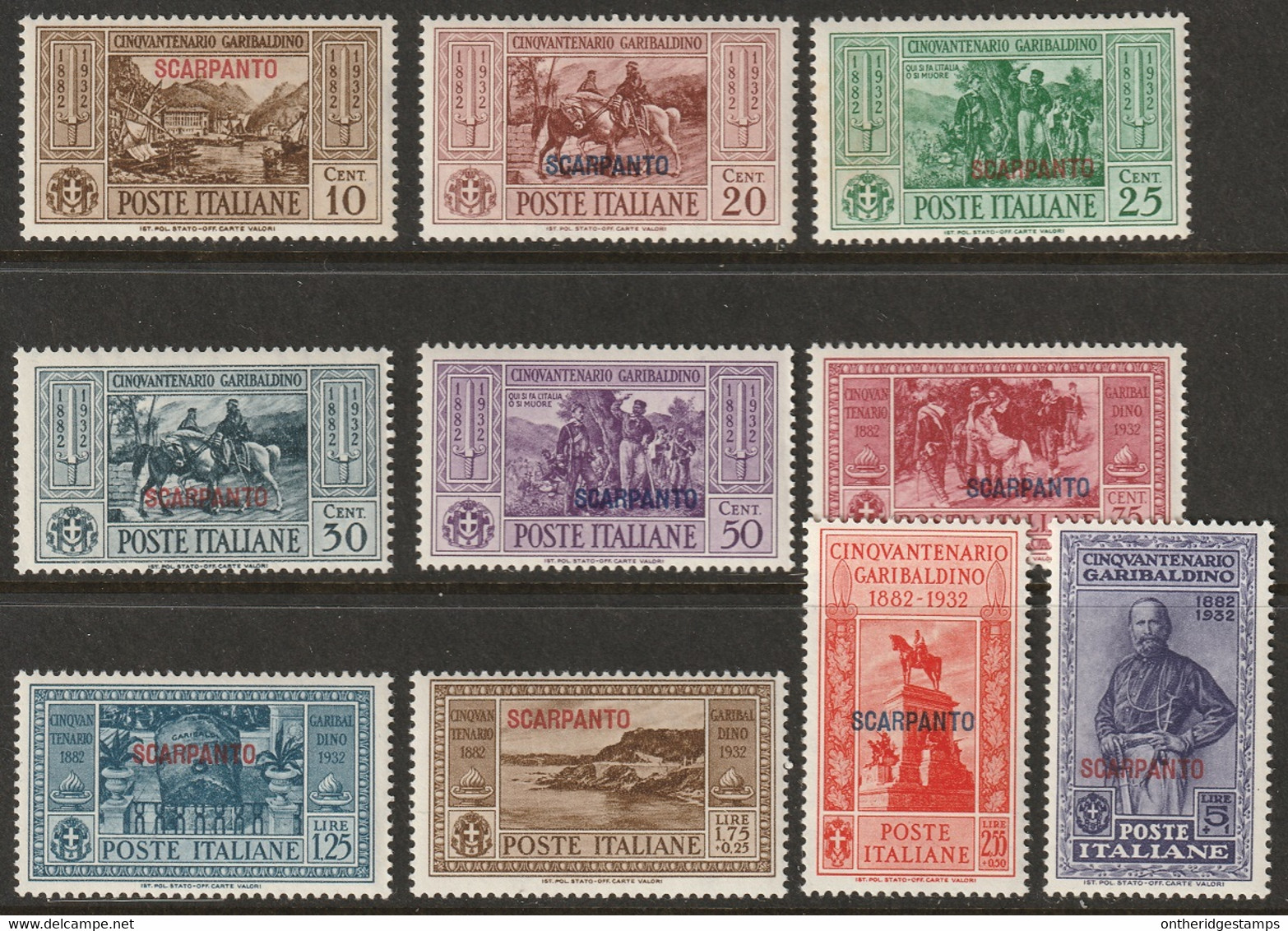 Italy Aegean Scarpanto 1932 Sc 17-26 Egeo Scarpanto Sa 17-26 Set MNH** - Egée (Scarpanto)