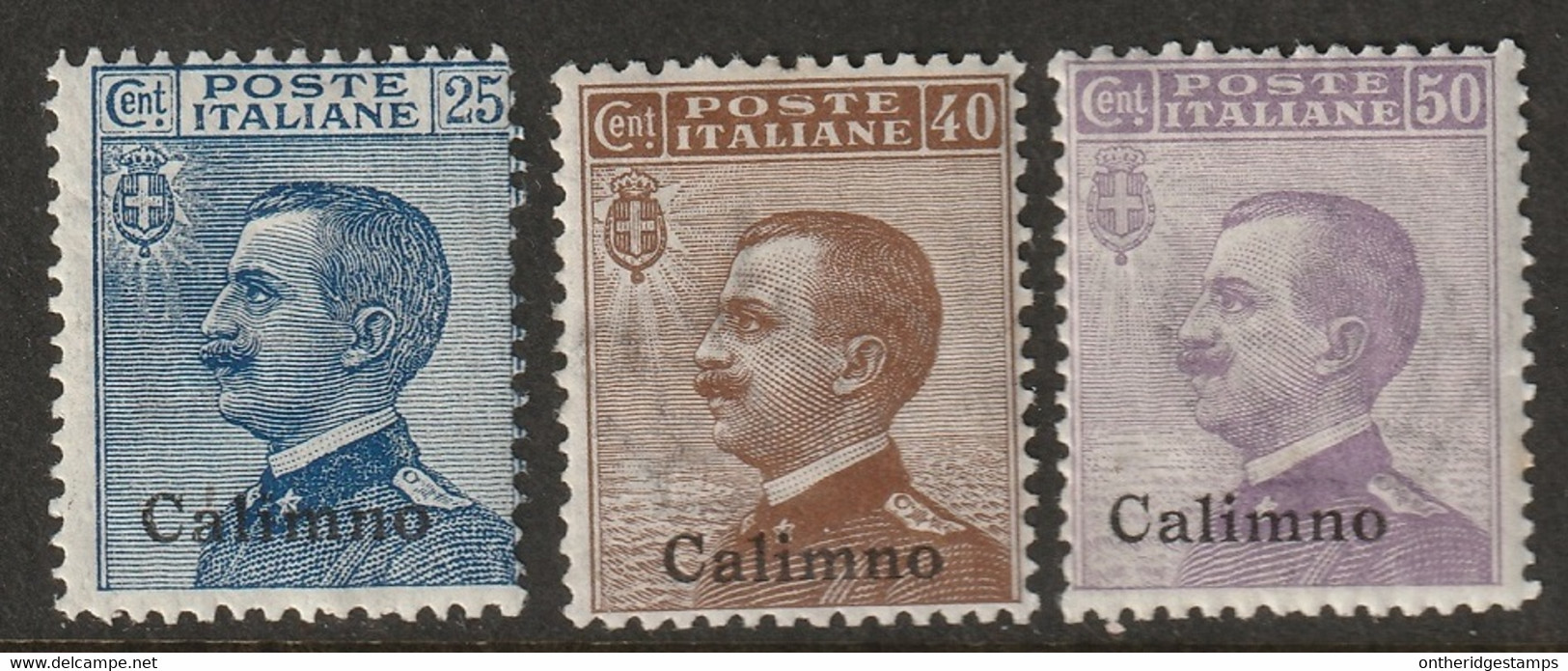 Italy Aegean Calino 1912 Sc 6-8 Egeo Calino Sa 5-7 MH* Some Crazed Gum - Aegean (Calino)