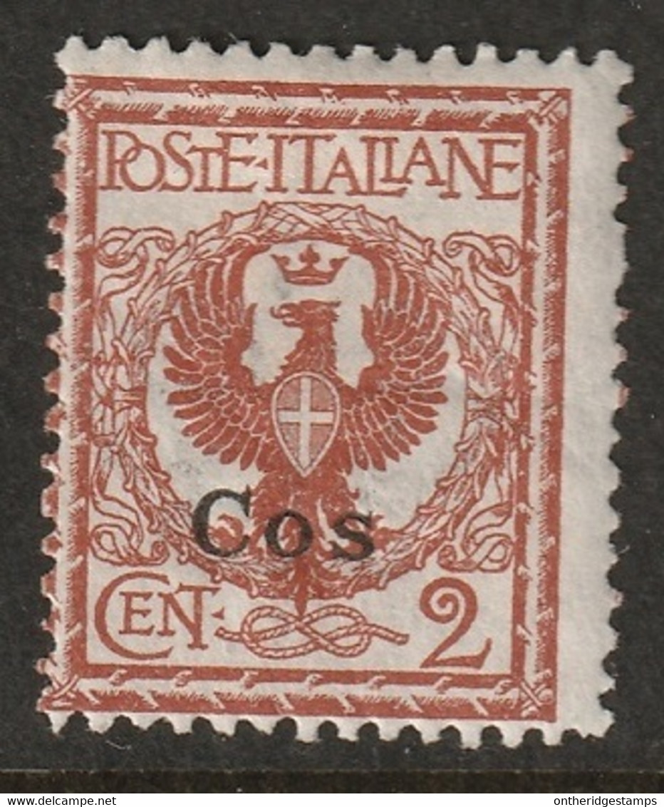 Italy Aegean Coo 1912 Sc 1 Egeo Cos Sa 1 MH* Some Crazed Gum - Aegean (Coo)