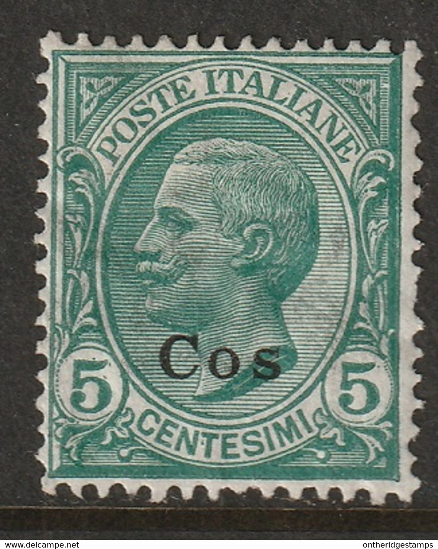 Italy Aegean Coo 1912 Sc 2 Egeo Cos Sa 2 MH* Crazed Gum - Aegean (Coo)