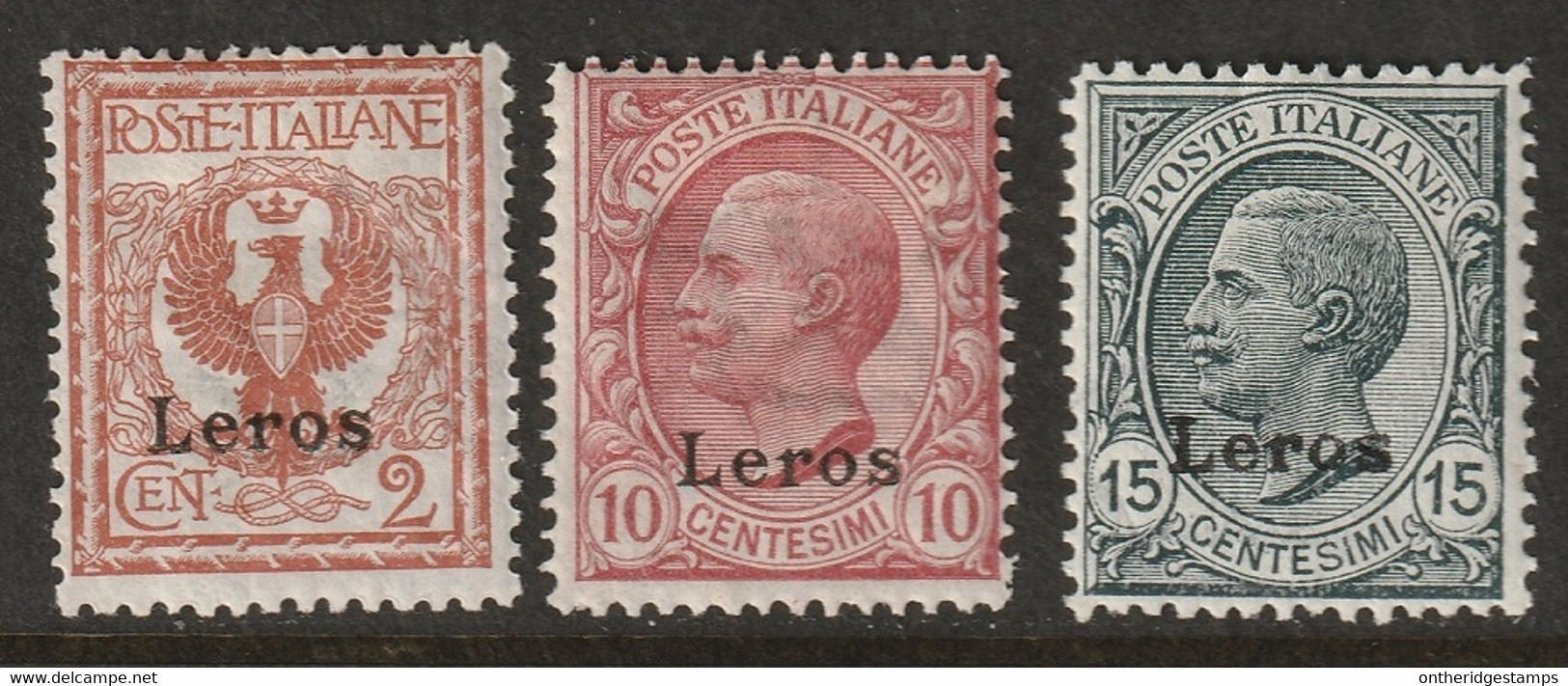 Italy Aegean Lero 1912 Sc 1-3 Egeo Lero Sa 1-3 MH* Some Crazed Gum - Ägäis (Lero)