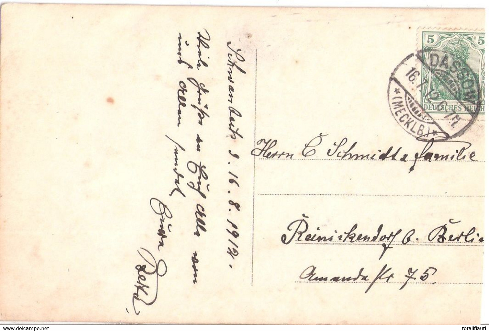 SCHWANBECK Bei Dassow Familie Vor Dem Haus Dame Rechts Mit Dackel Auf Dem Schoß 16.7.1912 Original Private Fotokarte - Boltenhagen
