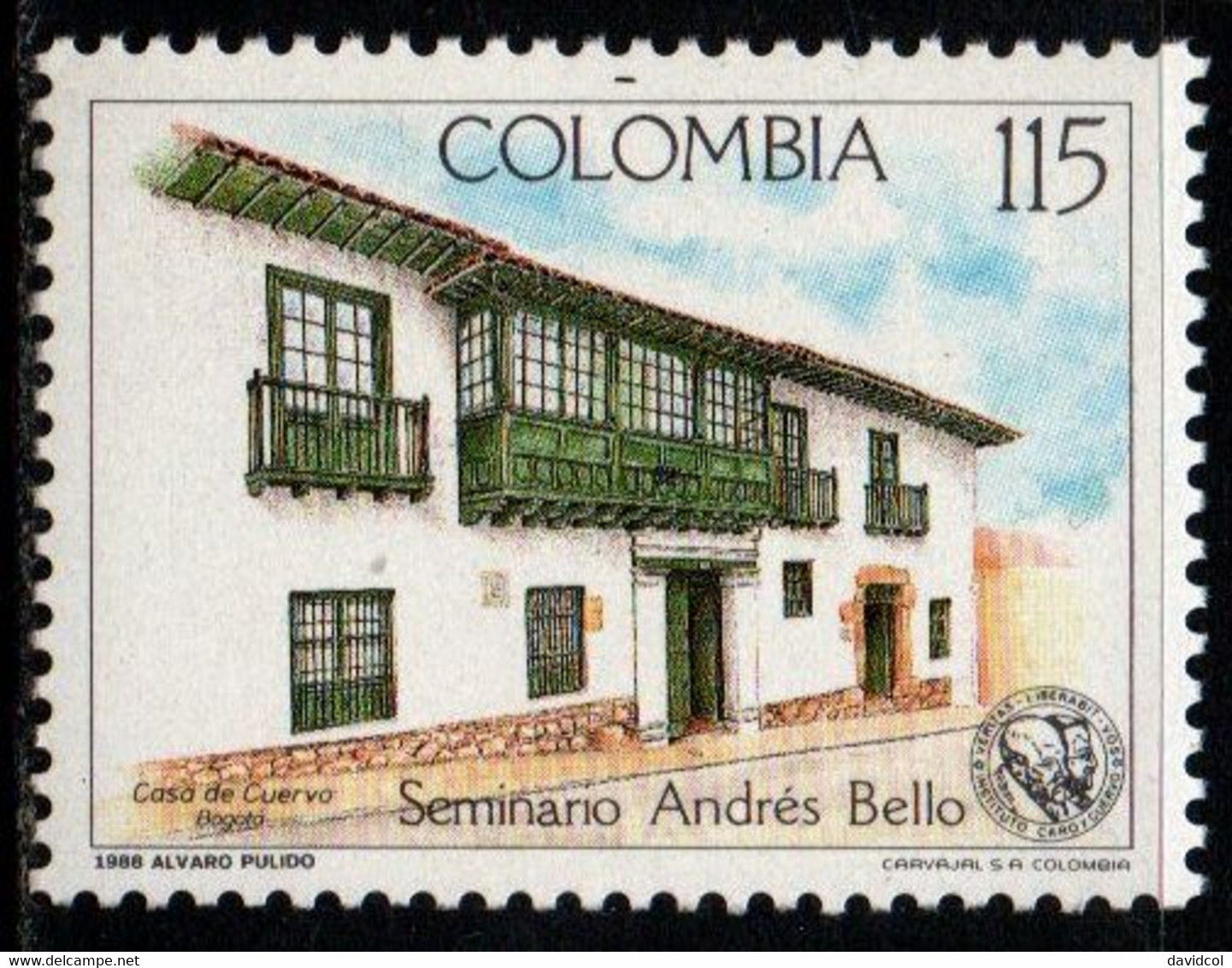 A903L-COLOMBIA- 1988 - MNH - MI#: 1744. ARCHITECTURE - " ANDRES BELLO"  SEMINAR - Colombia