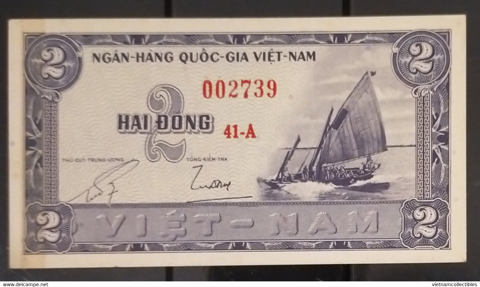 South Vietnam Viet Nam 2 Dong UNC Banknote Note 1955 - Pick # 12 / 02 Photos - Viêt-Nam