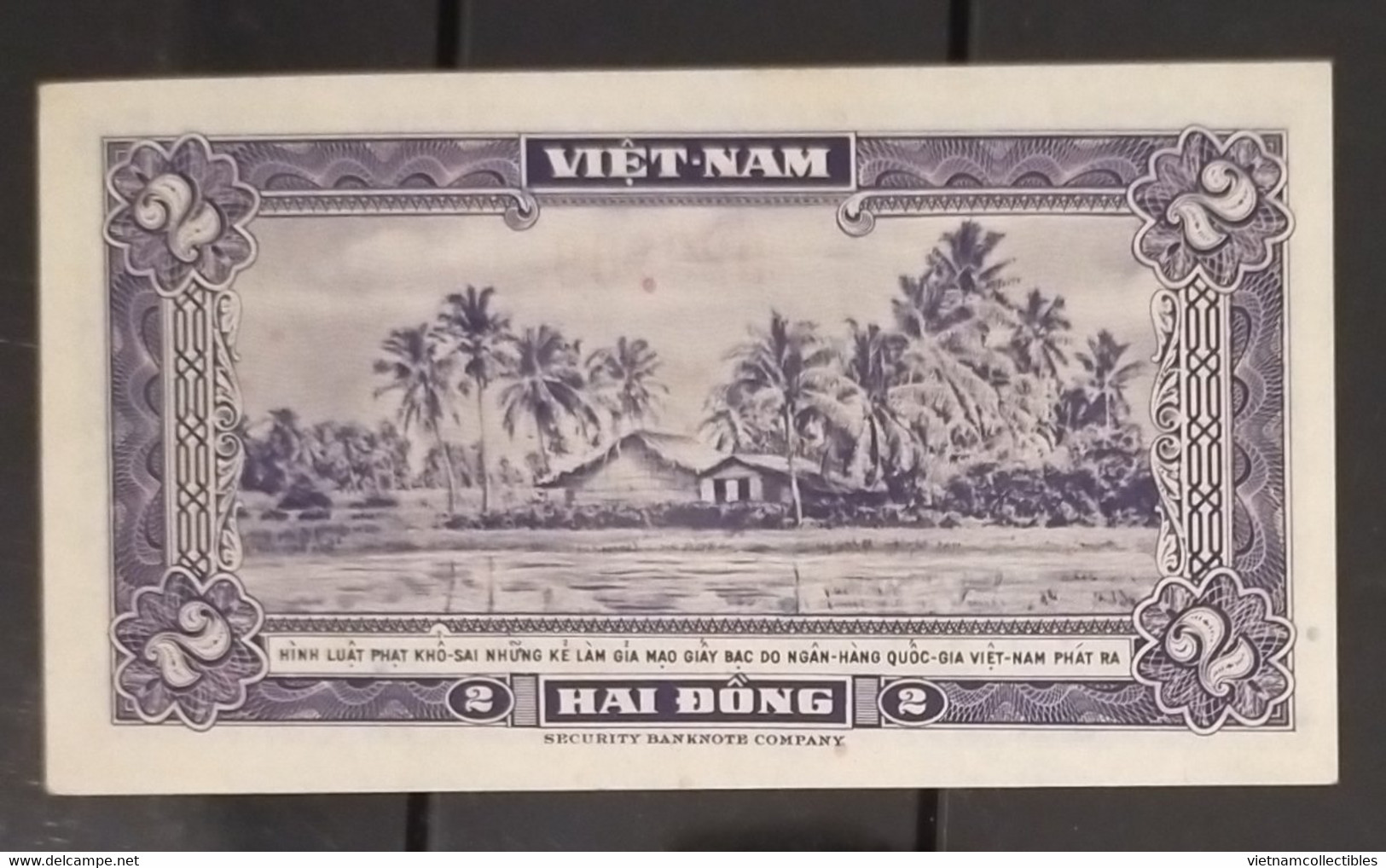 South Vietnam Viet Nam 2 Dong UNC Banknote Note 1955 - Pick # 12 / 02 Photos - Viêt-Nam