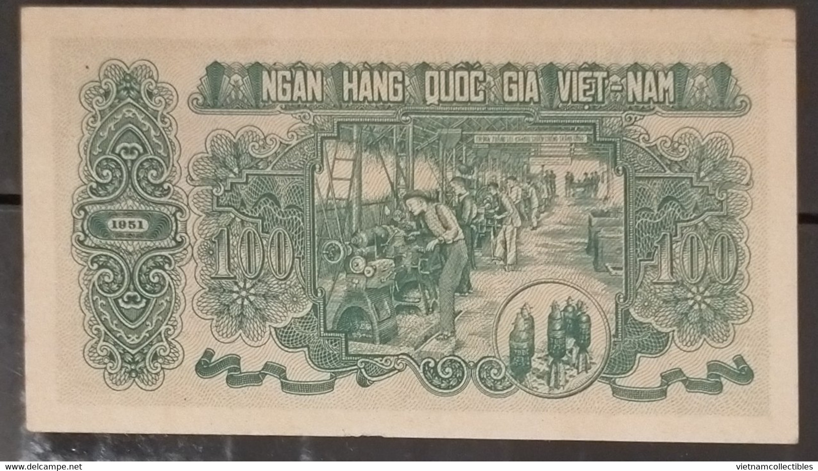 North Vietnam Viet Nam 100 Dong UNC Banknote Note 1951 - Pick # 62a / 02 Photos - Viêt-Nam
