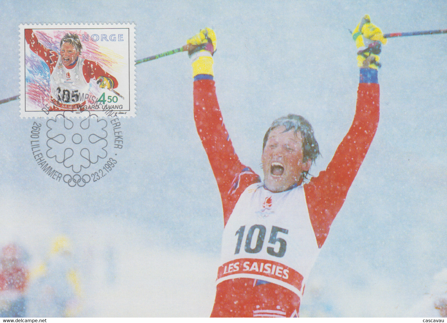 Carte  Maximum  1er  Jour   NORVEGE   Anciens  Médaillés   D' Or    Jeux   Olympiques   De   LILLEHAMMER    1993 - Hiver 1994: Lillehammer