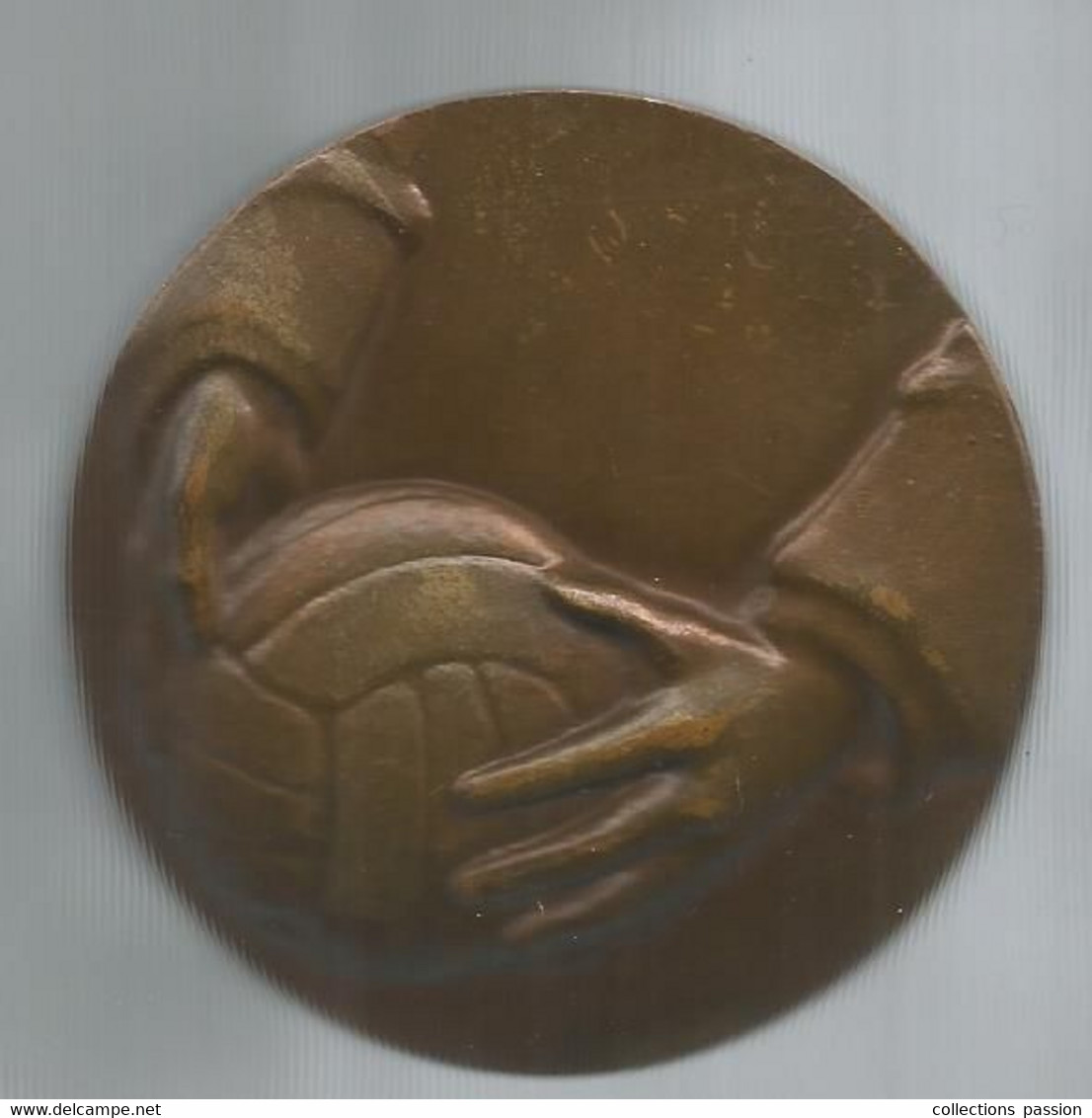 Médaille , Diamètre 68 Mm ,200 Gr. ,bronze , Signée MERELLE , Sports , FOOTBALL , Frais Fr 7.15 E En Suivi - Professionals / Firms