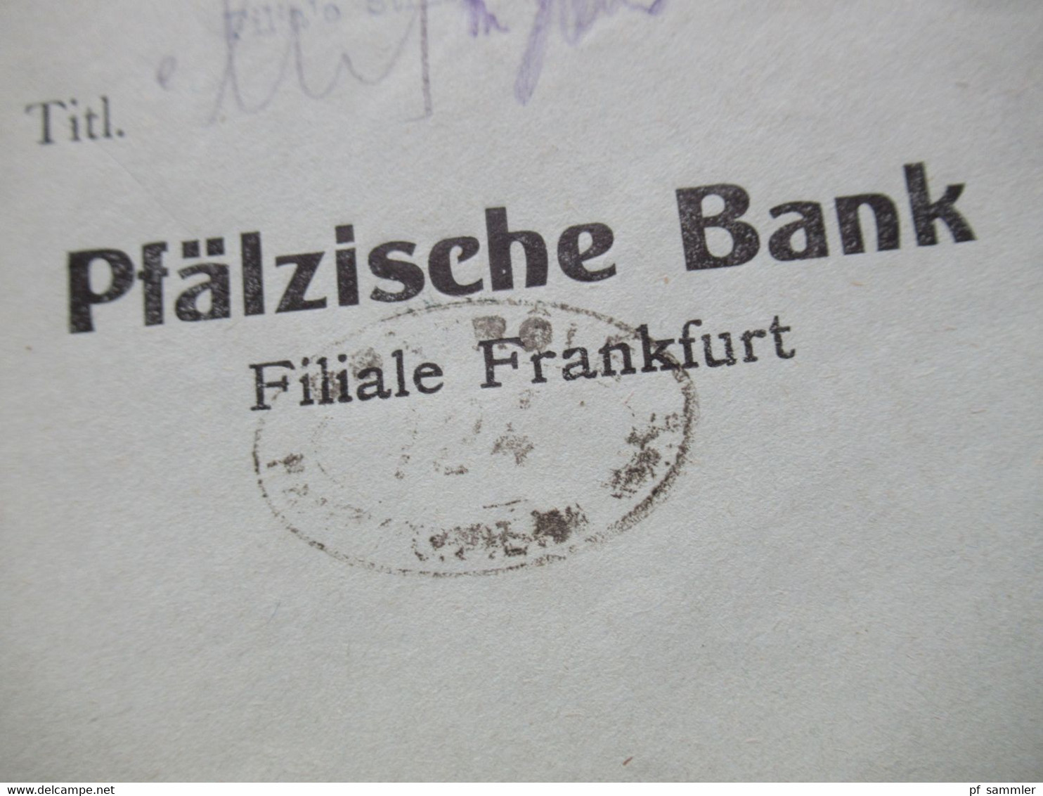 Frankreich Zensurstempel Bedruckter Umschlag Bank Für Handel Und Industrie Filiale Strassburg Im Elsass - Lettres & Documents