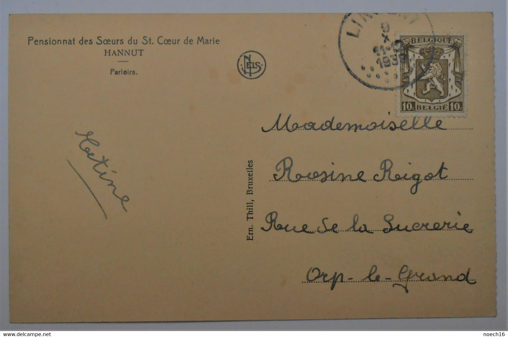 CPA 1939 Hannut, Pensionnat Des Sœurs Du St. Cœur De Marie - Parloirs - Hannuit