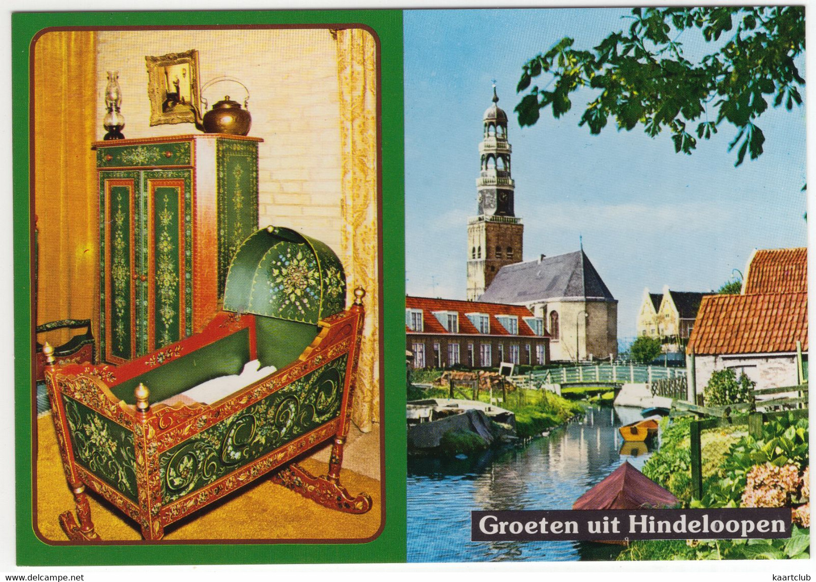 Groeten Uit Hindeloopen - Kerk, Beschilderde Friese Wieg En Kast - (Friesland, Nederland) - HIN 19 - Hindeloopen