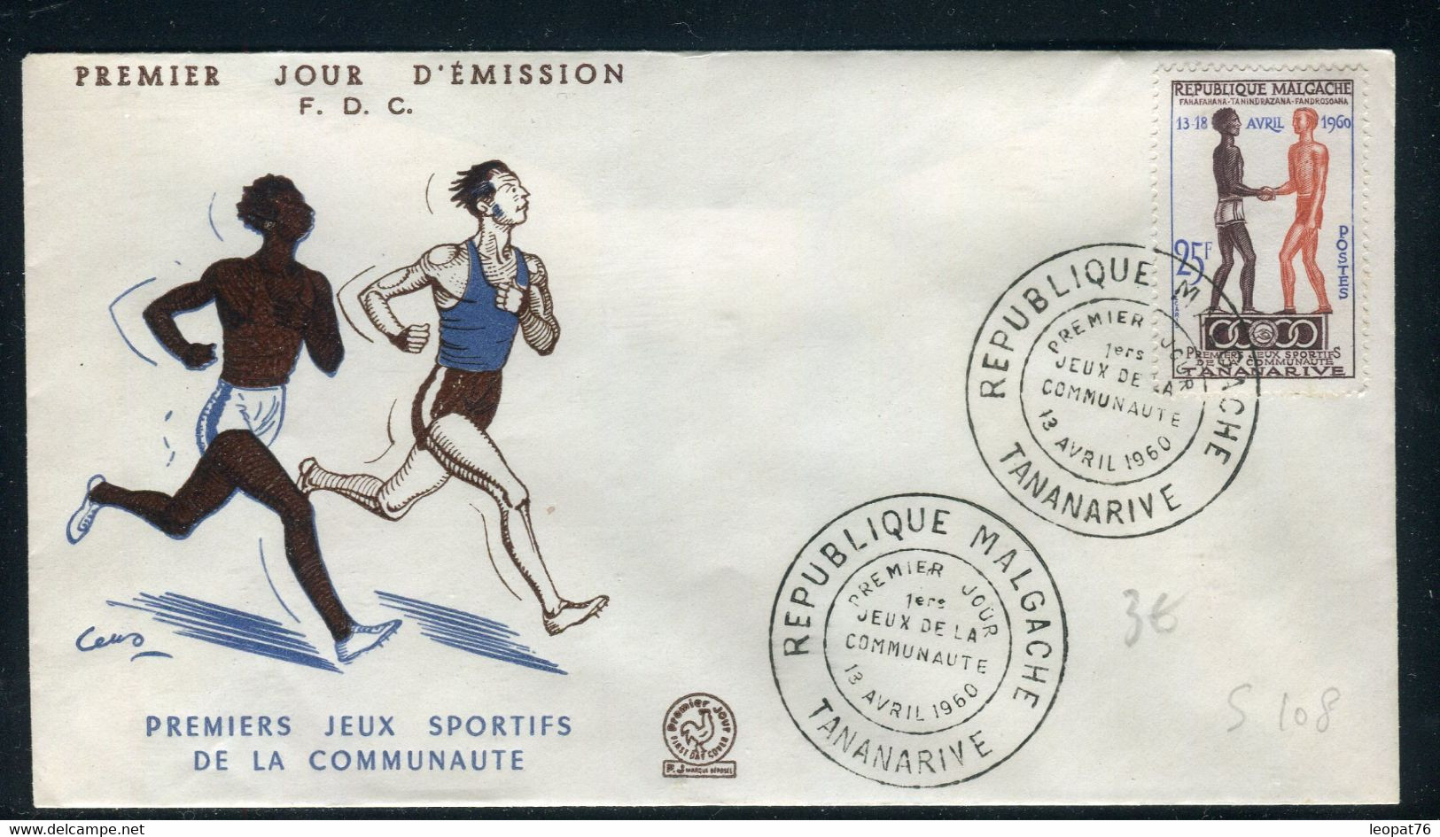 Madagascar - Enveloppe FDC En 1960 - Jeux Sportifs - Ref S 108 - Madagascar (1960-...)