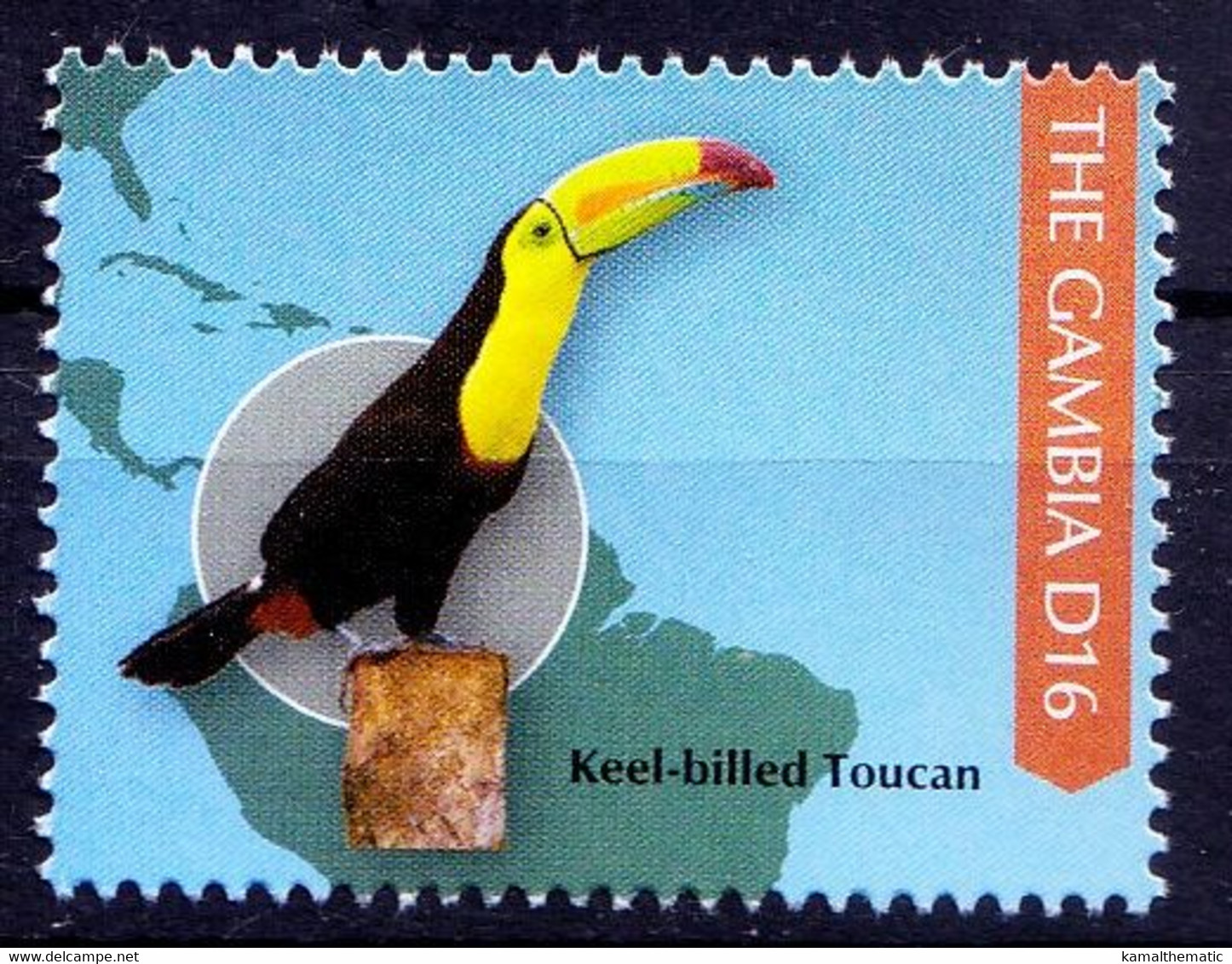 Gambia 2011 MNH, Birds, Keel Billed Toucan - Cuco, Cuclillos