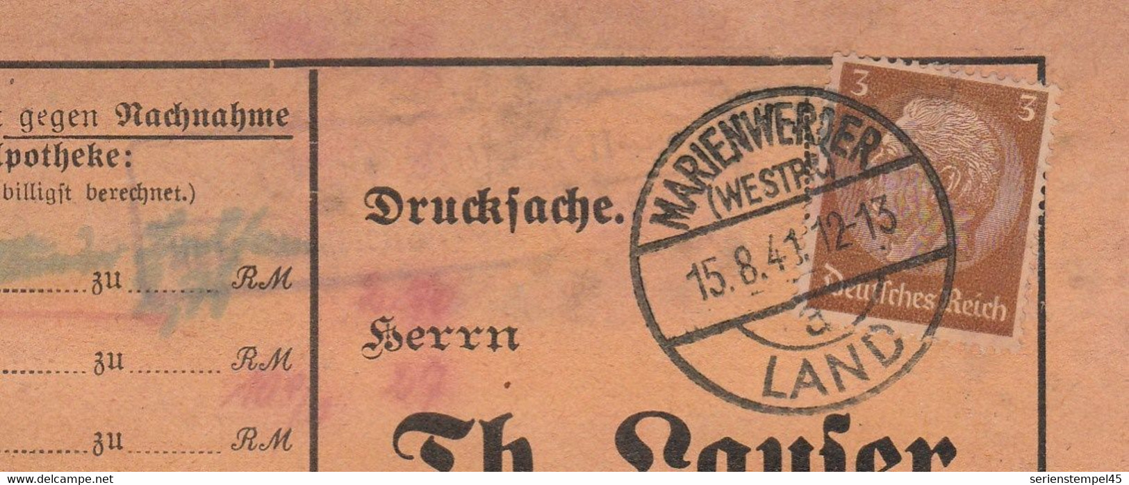 Deutsches Reich Karte Mit Landpoststempel Groß Rosainen über Marienwerder Westpreussen 1941 Rozajny Werbung - Cartas & Documentos