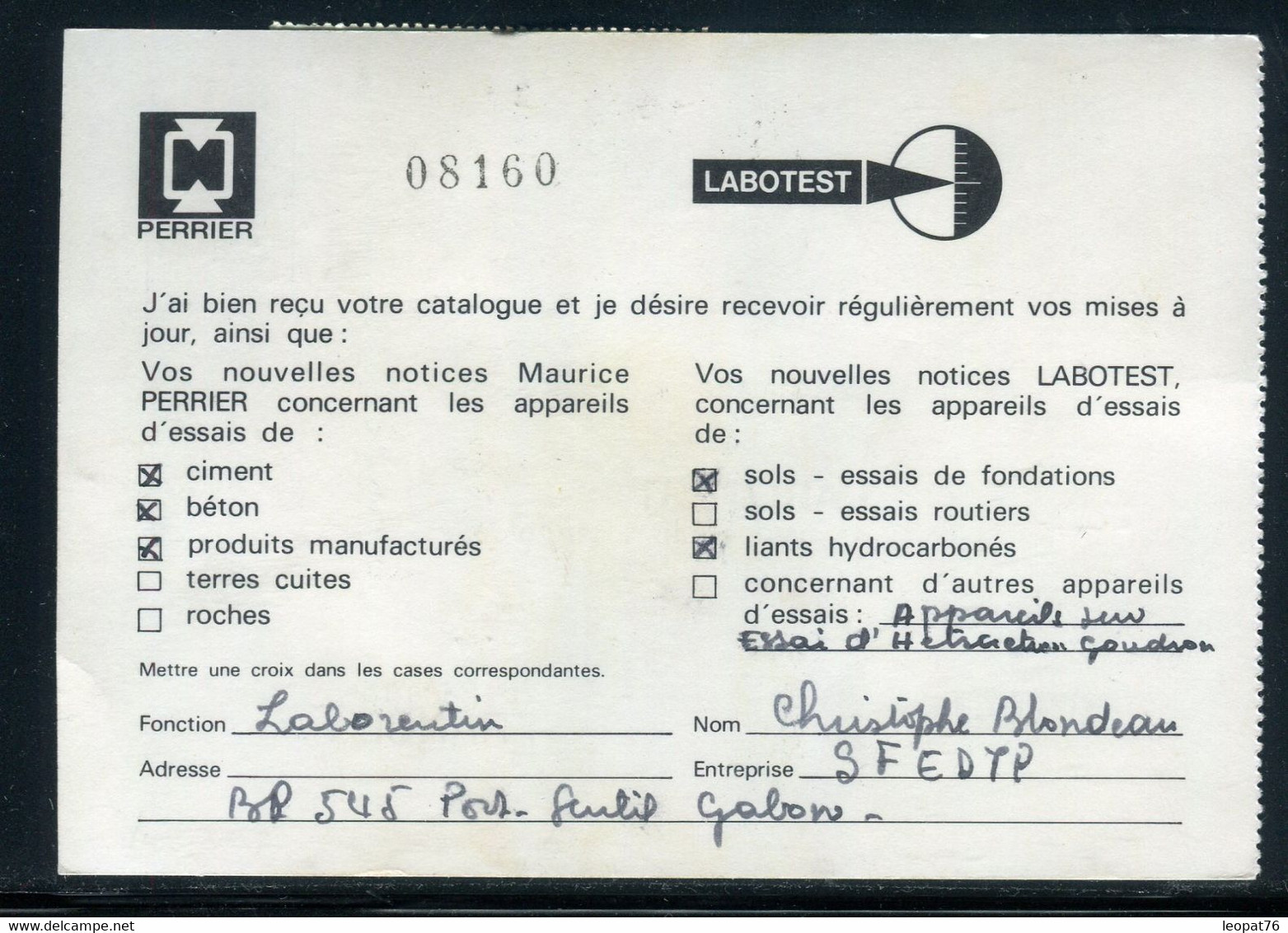 Gabon - Carte Commerciale De Port Gentil Pour La France En 1977 - Prix Fixe !!! - Ref S 155 - Gabón (1960-...)