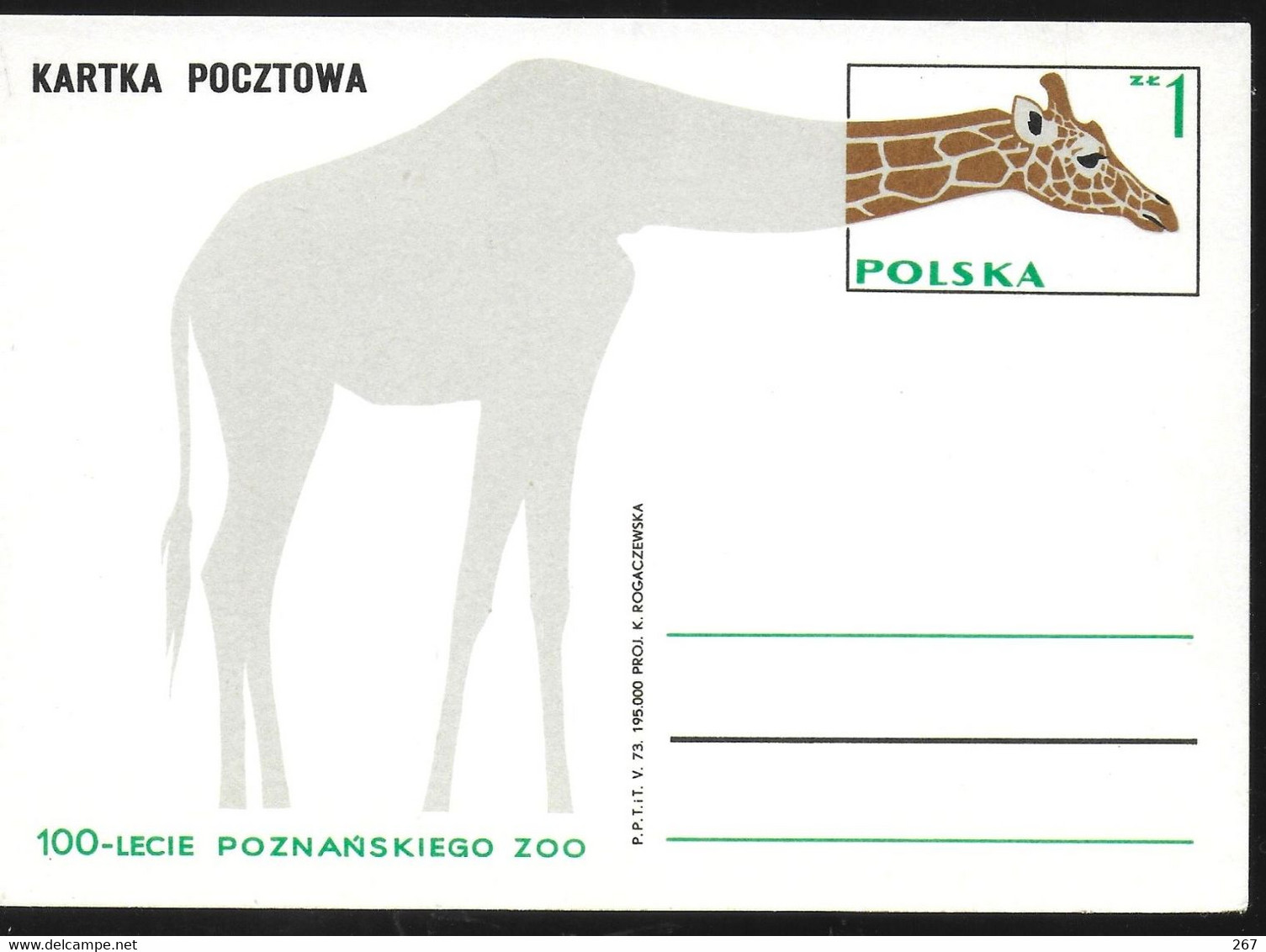 POLOGNE   Carte PAP Girafes - Giraffes