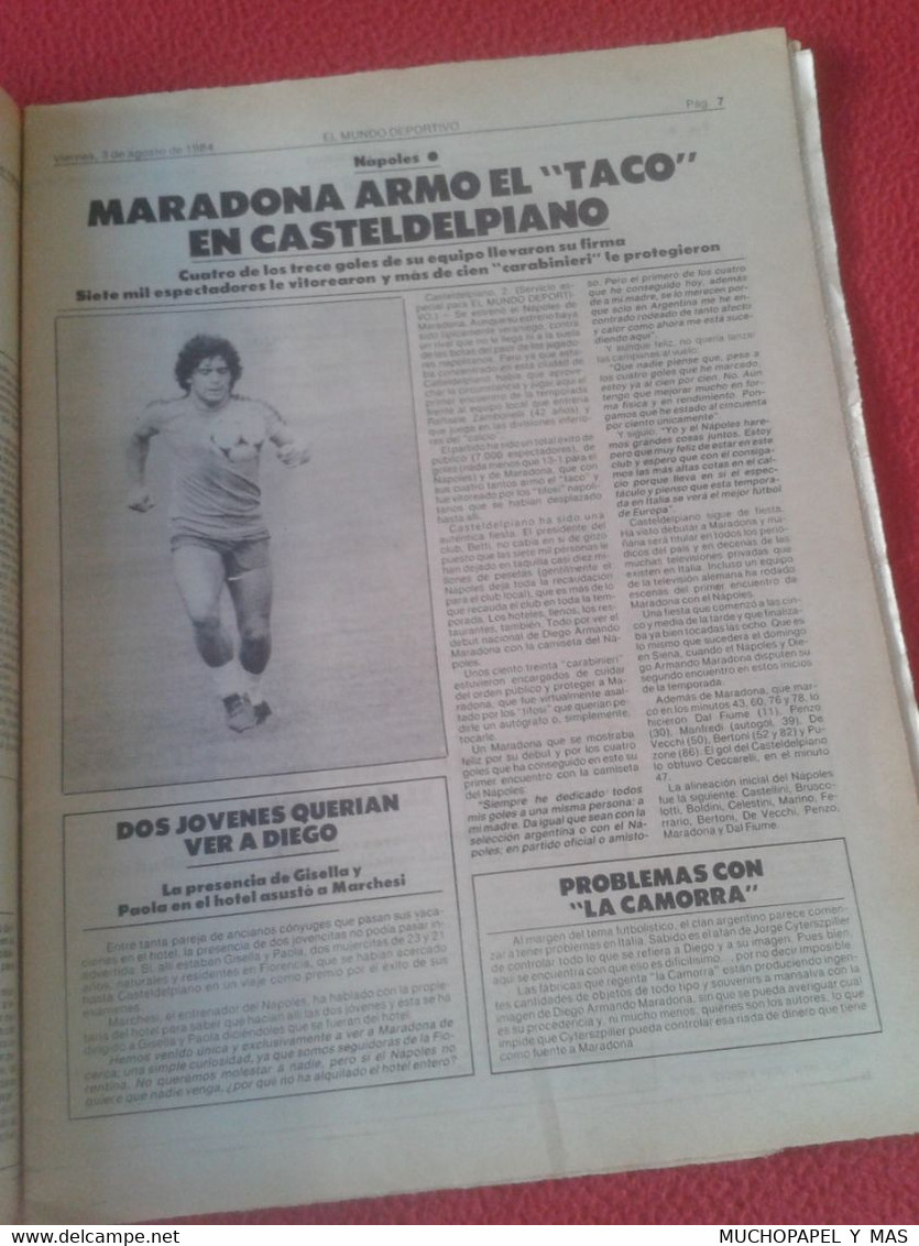 PERIÓDICO EL MUNDO DEPORTIVO Nº 19054 3 AGO. 1984 BARÇA FÚTBOL CLUB BARCELONA JUEGOS OLÍMPICOS LOS ANGELES 1984 84 ETC.. - [2] 1981-1990