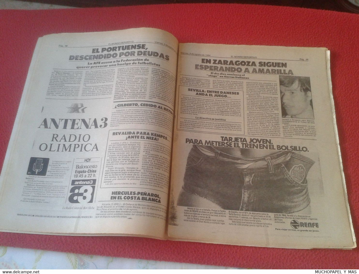 PERIÓDICO EL MUNDO DEPORTIVO Nº 19054 3 AGO. 1984 BARÇA FÚTBOL CLUB BARCELONA JUEGOS OLÍMPICOS LOS ANGELES 1984 84 ETC..