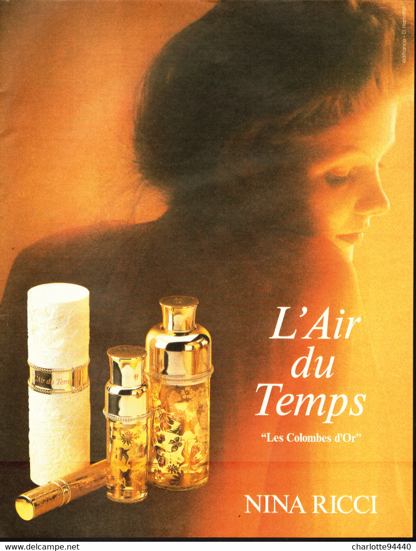 PUB PARFUM   ( L 'AIR DU TEMPS ) De " NINA RICCI " Par  " DAVID HAMILTON " 1985  ( 2 ) - Zonder Classificatie