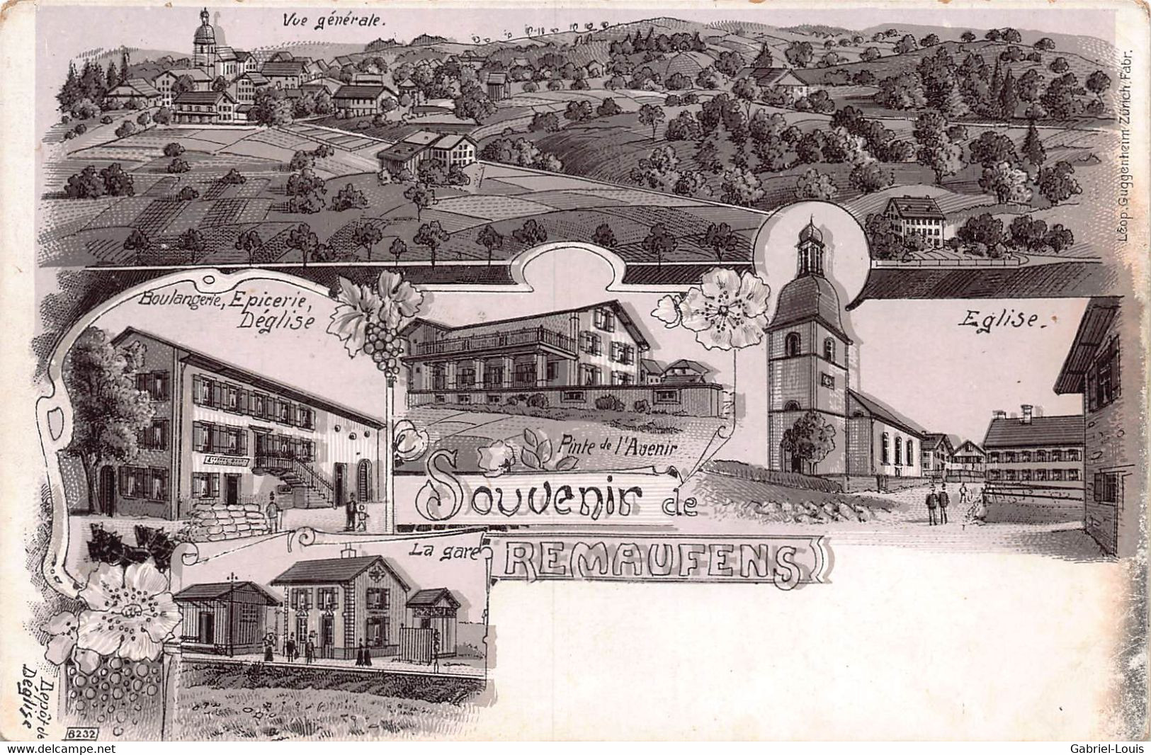 Souvenir De Remaufens /  La Gare / La Pinte De L'Avenir - Boulangerie Epicerie Déglise District Châtel-St-Denis Veveyse - Autres & Non Classés