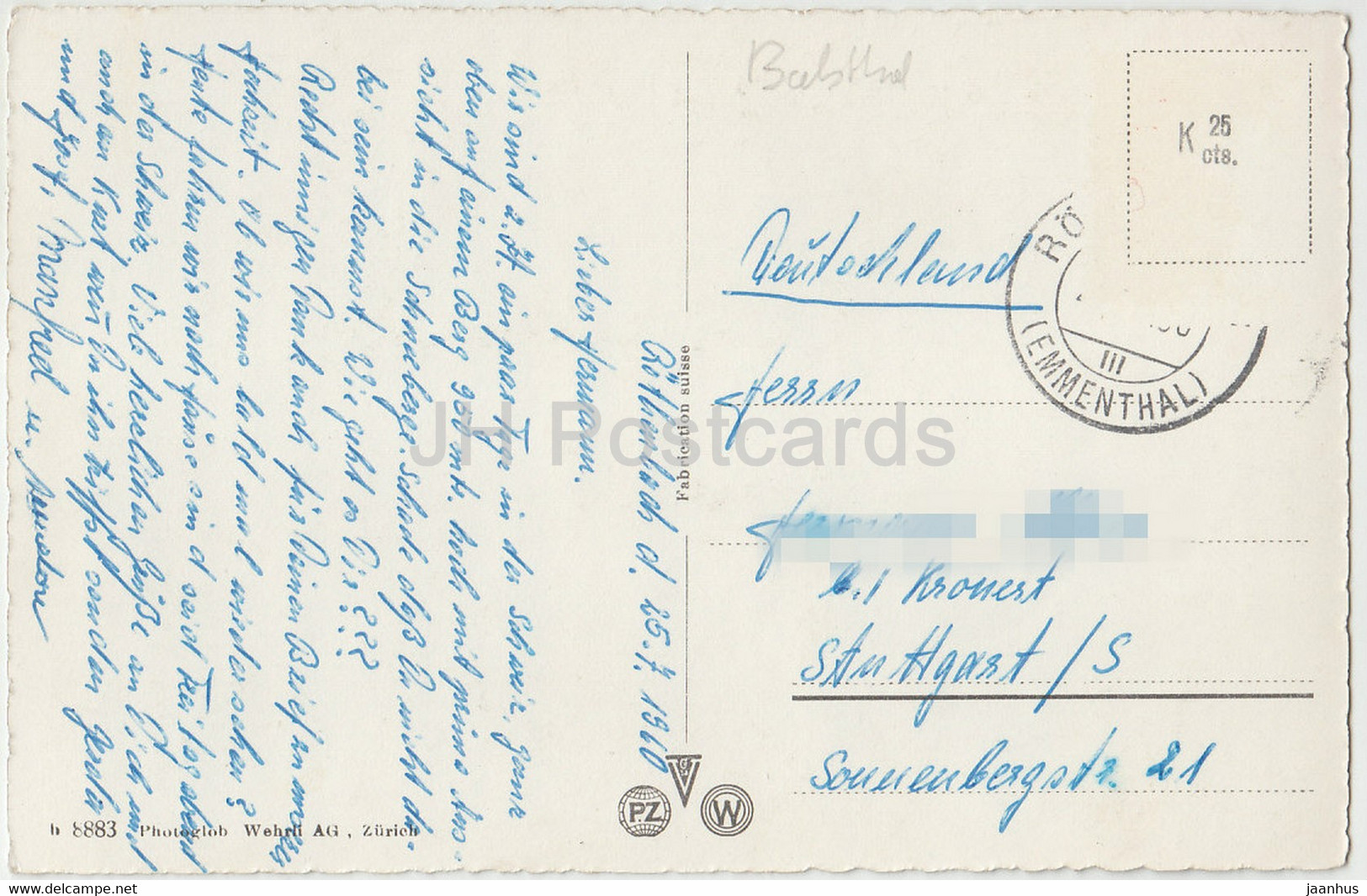 Balsthal - Neu Falkenstein - 8883 - 1960 - Switzerland - Used - Balsthal