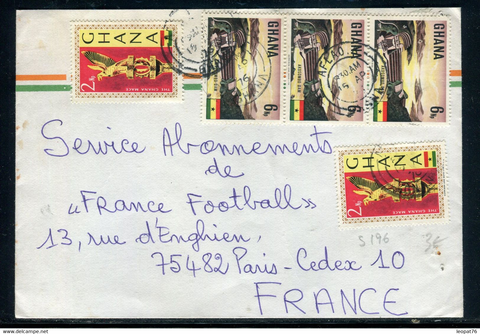 Ghana -  Enveloppe De Aflao Pour Paris En 1976 - Prix Fixe !!  - Ref S 196 - Ghana (1957-...)